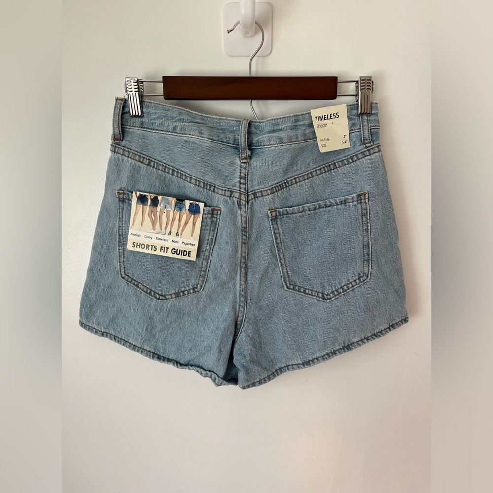 S.O.N.G Women’s Timeless Jean Shorts Denim Size 5/27 Button Fly Inseam 3’” New - Picture 8 of 10